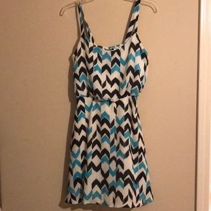 A blue, white, and black dress!